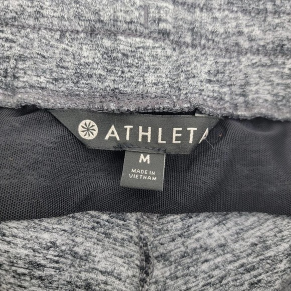 Athleta Women's Stretch Tapered-Leg Fleece Pants Size M Gray Zipper Pockets - Picture 6 of 6